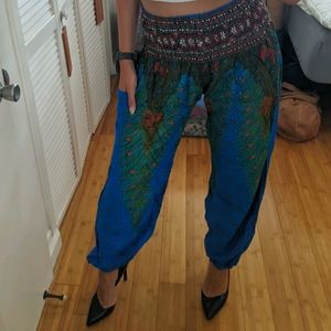 Bright Blue Print Pants